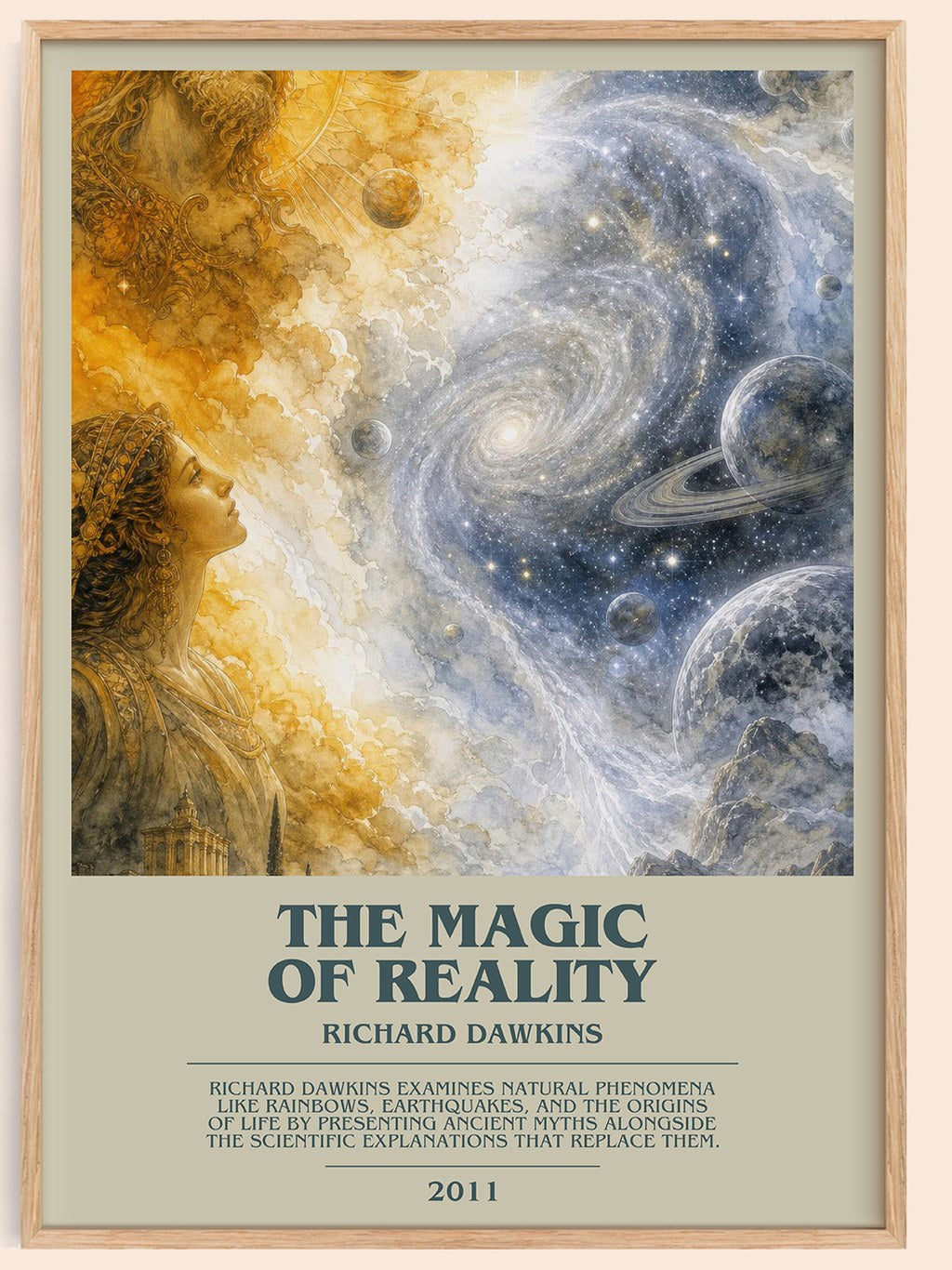 The Magic of Reality bookish book poster by Richard Dawkins – framed literary art print