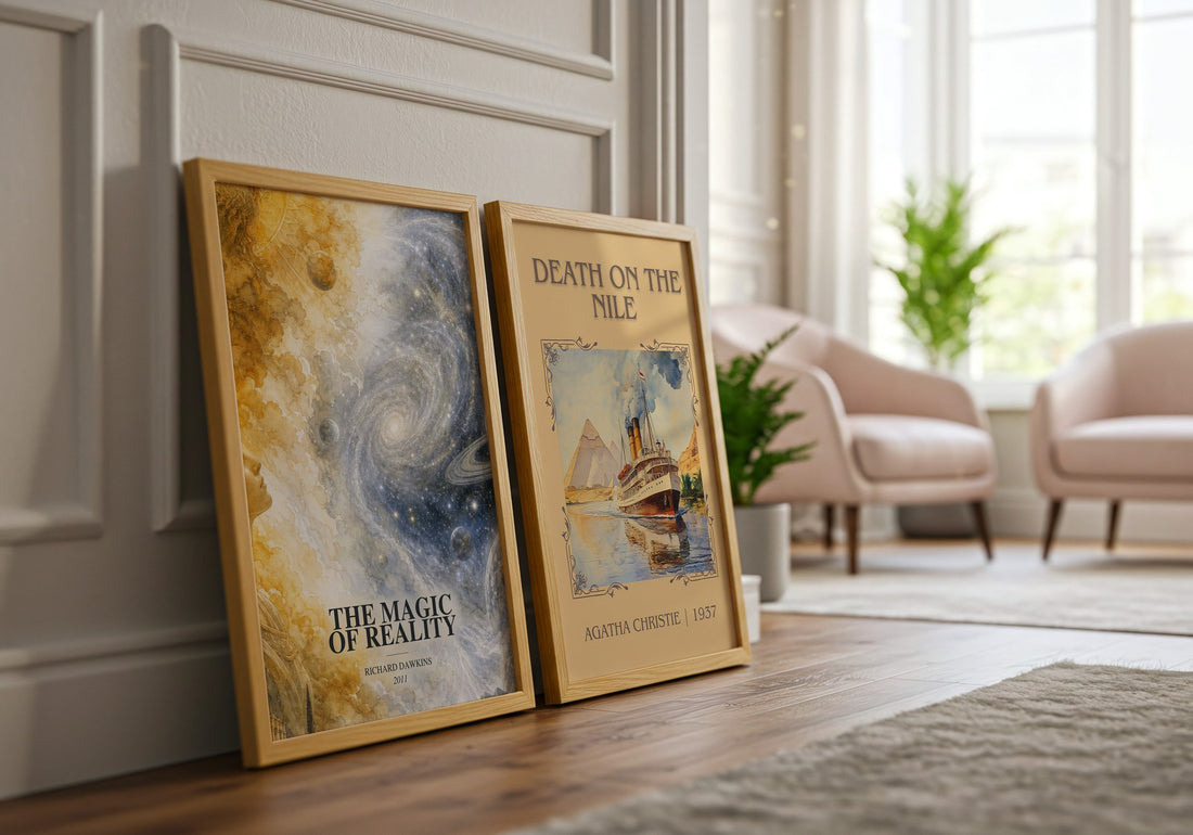 The Magic of Reality watercolour print framed by window – literary home decor