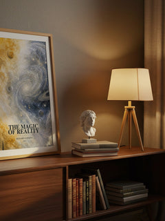 The Magic of Reality watercolour print on bookshelf – Richard Dawkins fan gift