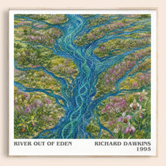 River out of Eden literary book poster by Richard Dawkins – framed literary art print