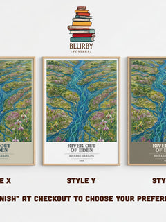 River out of Eden book cover print in frame leaning in hallway – non fiction wall art