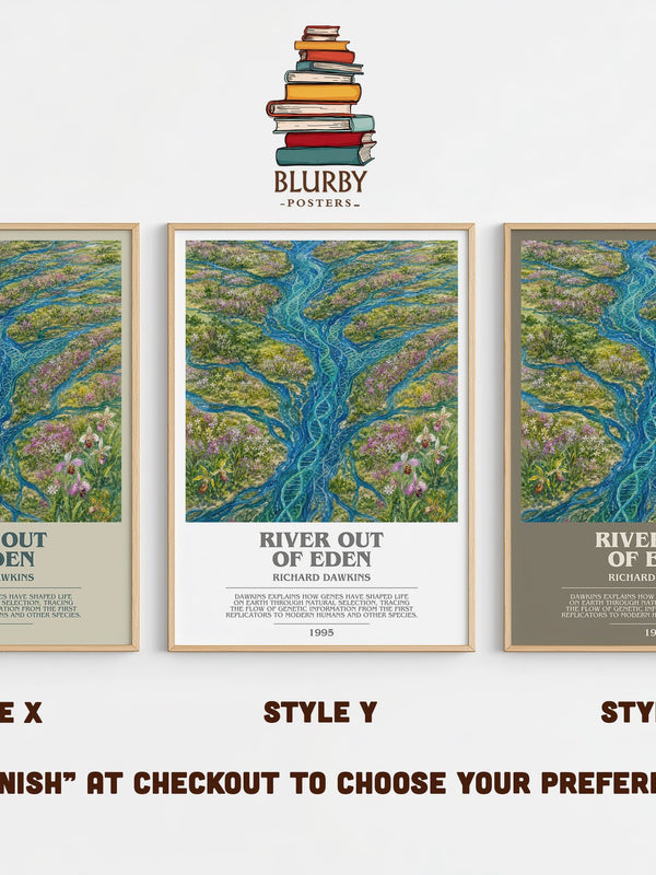 River out of Eden bookish print in frame leaning in hallway – non fiction wall art