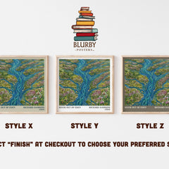 River out of Eden literary print in frame leaning in hallway – non fiction wall art