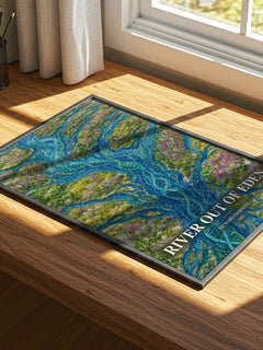 River out of Eden watercolour book poster framed on wall – non fiction wall art