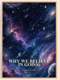 Why we believe in god(s) watercolour book poster by Richard Dawkins – framed literary art print
