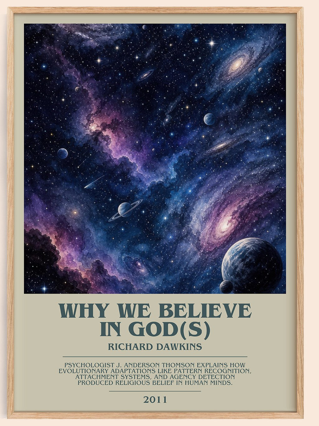 Why we believe in god(s) bookish book poster by Richard Dawkins – framed literary art print