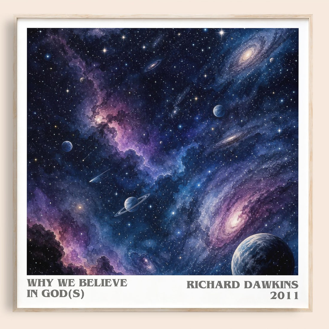 Why we believe in god(s) literary book poster by Richard Dawkins – framed literary art print