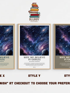 Why we believe in god(s) bookish print in frame leaning in hallway – non fiction wall art