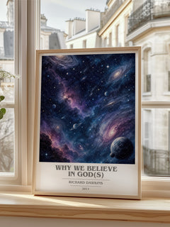 Why we believe in god(s) book cover poster colour and style options – Richard Dawkins book art