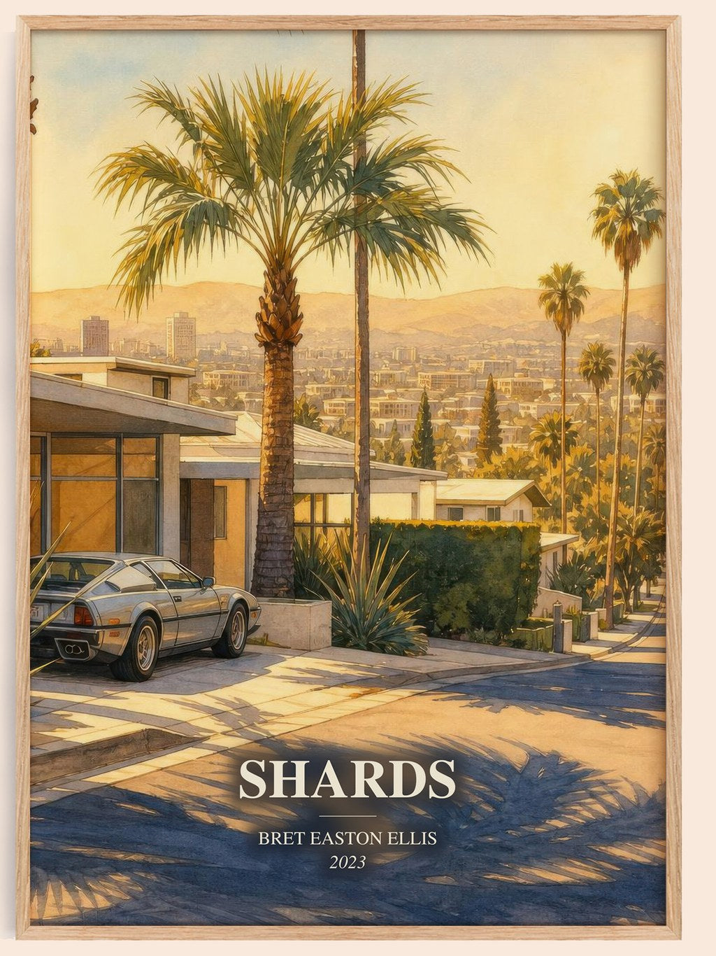 Shards watercolour book poster by Bret Easton Ellis – framed literary art print