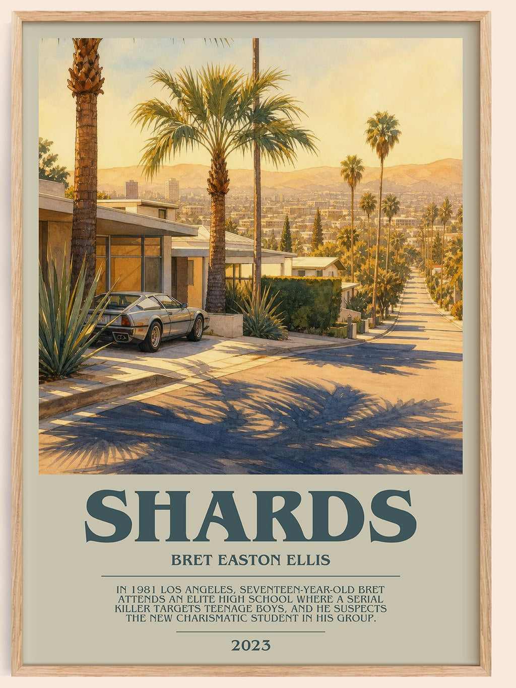 Shards bookish book poster by Bret Easton Ellis – framed literary art print