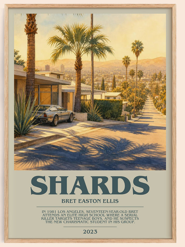 Shards bookish book poster by Bret Easton Ellis – framed literary art print