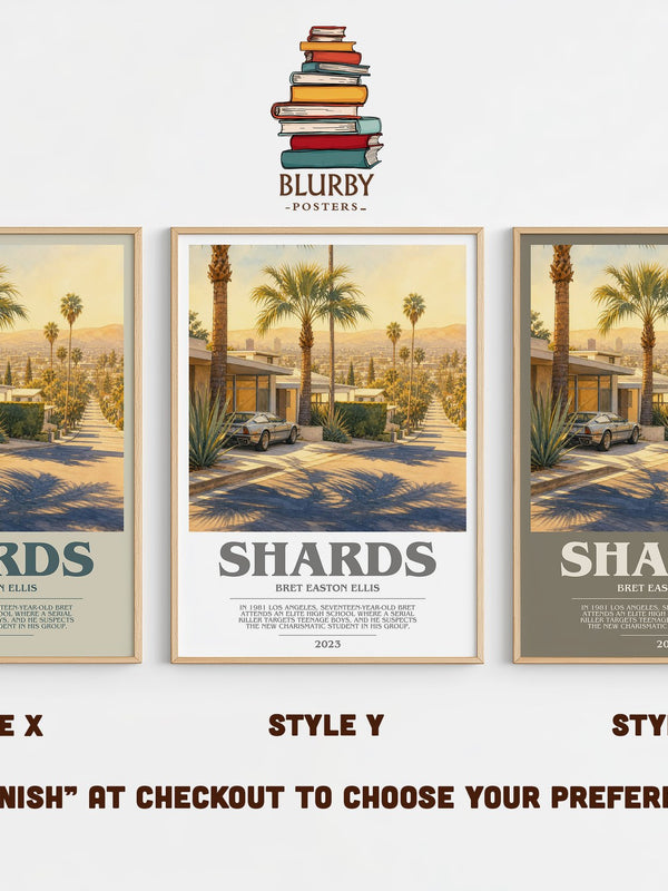 Shards bookish print in frame leaning in hallway – contemporary fiction wall art