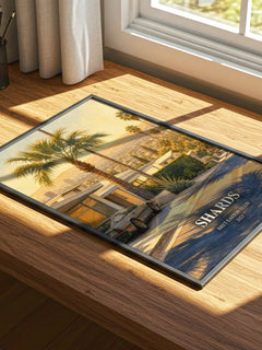 Shards watercolour book poster framed on wall – contemporary fiction wall art