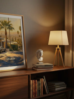 Shards watercolour print on bookshelf – Bret Easton Ellis fan gift