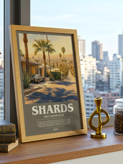 Shards bookish print framed by window – literary home decor
