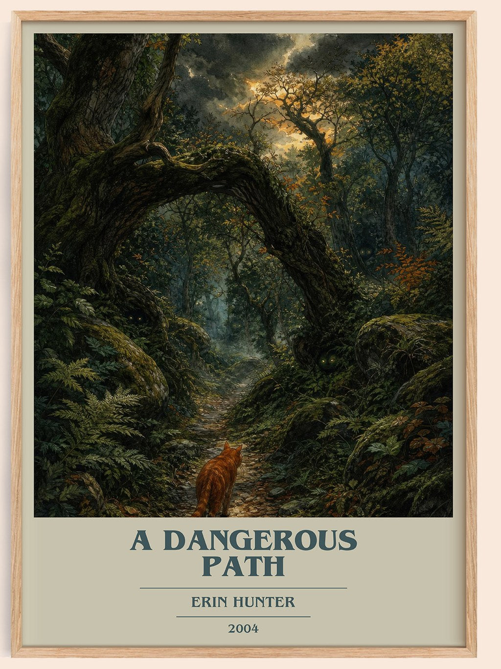 A Dangerous Path book cover book poster by Erin Hunter – framed literary art print