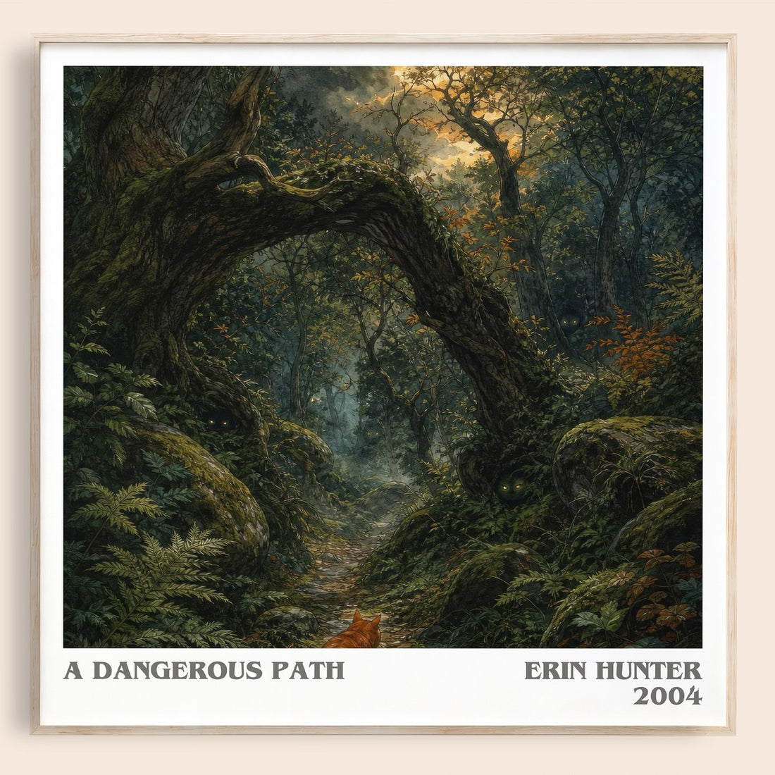 A Dangerous Path literary book poster by Erin Hunter – framed literary art print