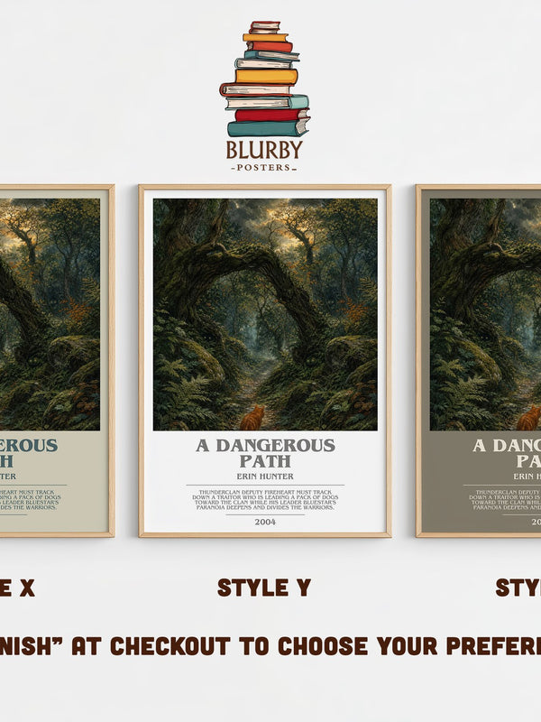 A Dangerous Path bookish print in frame leaning in hallway – young adult wall art