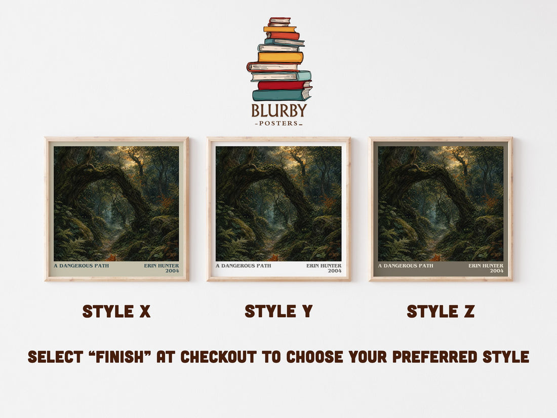 A Dangerous Path literary print in frame leaning in hallway – young adult wall art (mockup)