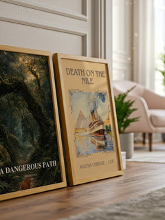 A Dangerous Path watercolour print framed by window – literary home decor