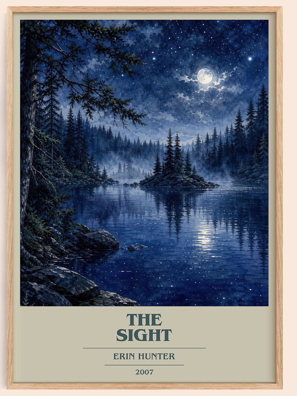 The Sight book cover book poster by Erin Hunter – framed literary art print