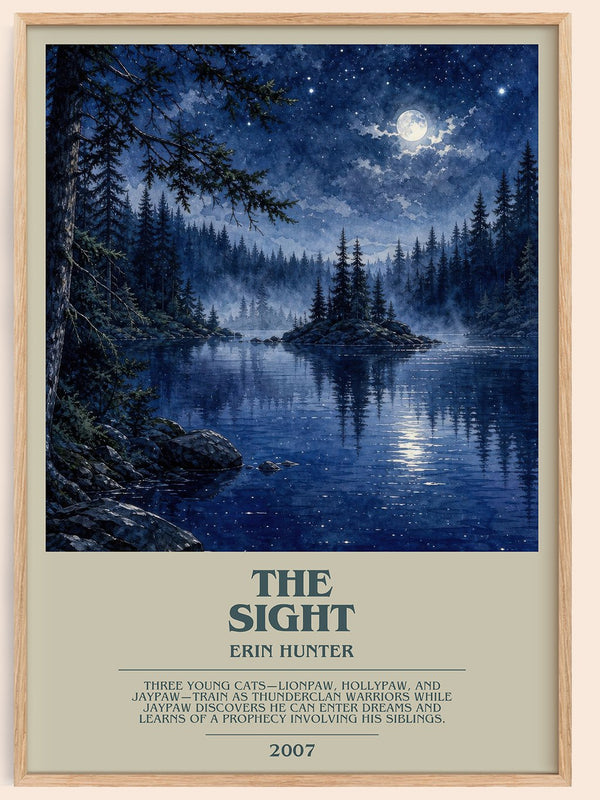 The Sight bookish book poster by Erin Hunter – framed literary art print