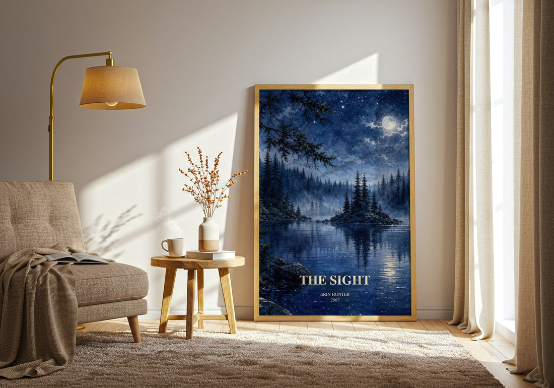 The Sight watercolour print in frame leaning in hallway – fantasy wall art