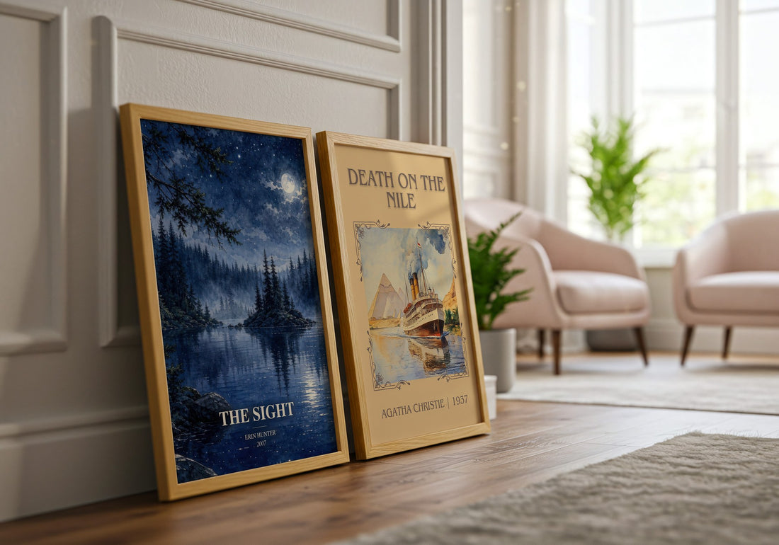 The Sight watercolour print framed by window – literary home decor