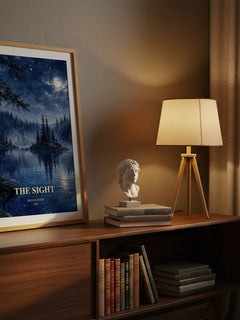 The Sight watercolour print on bookshelf – Erin Hunter fan gift