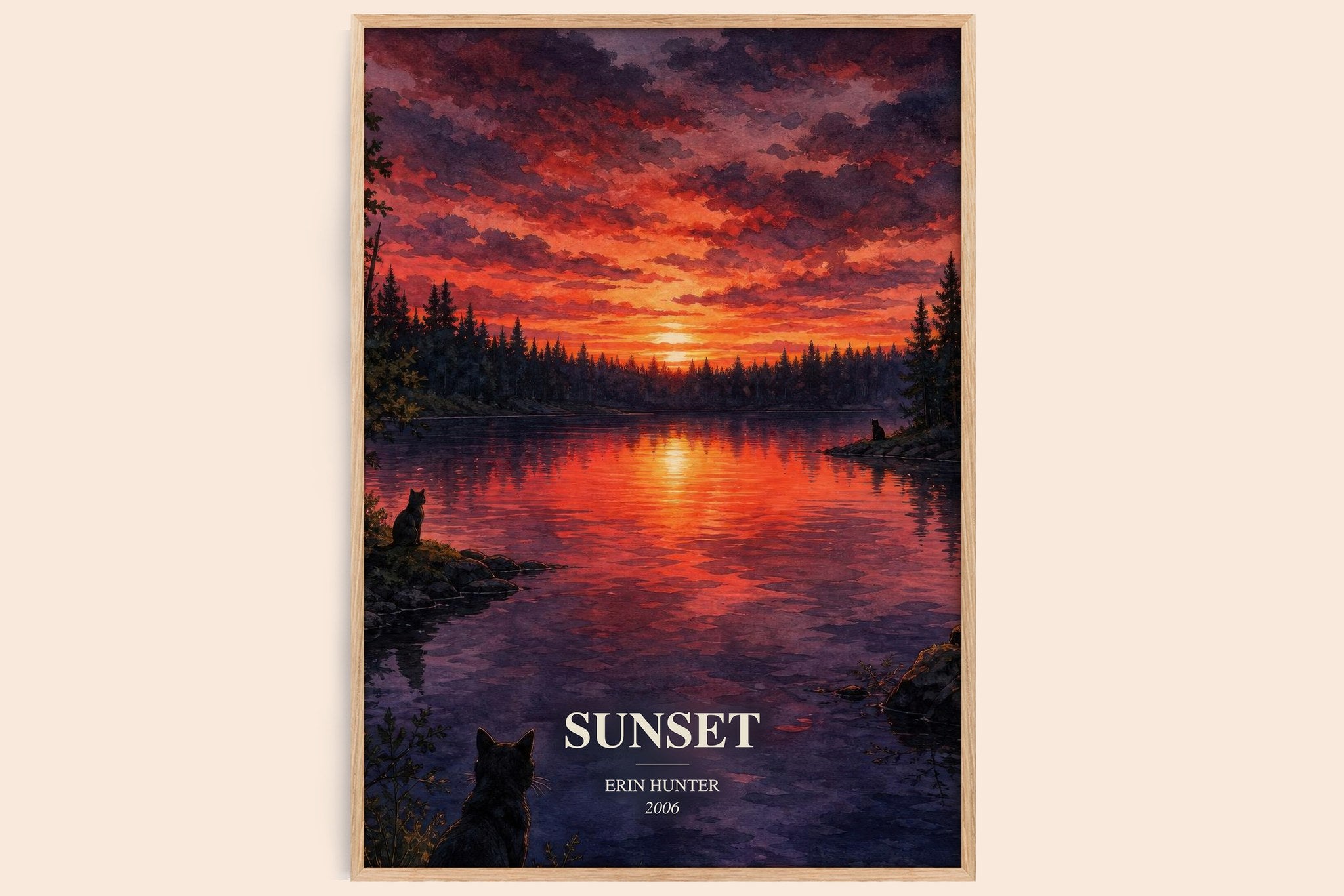 Sunset Book Watercolour Illustration by Erin Hunter