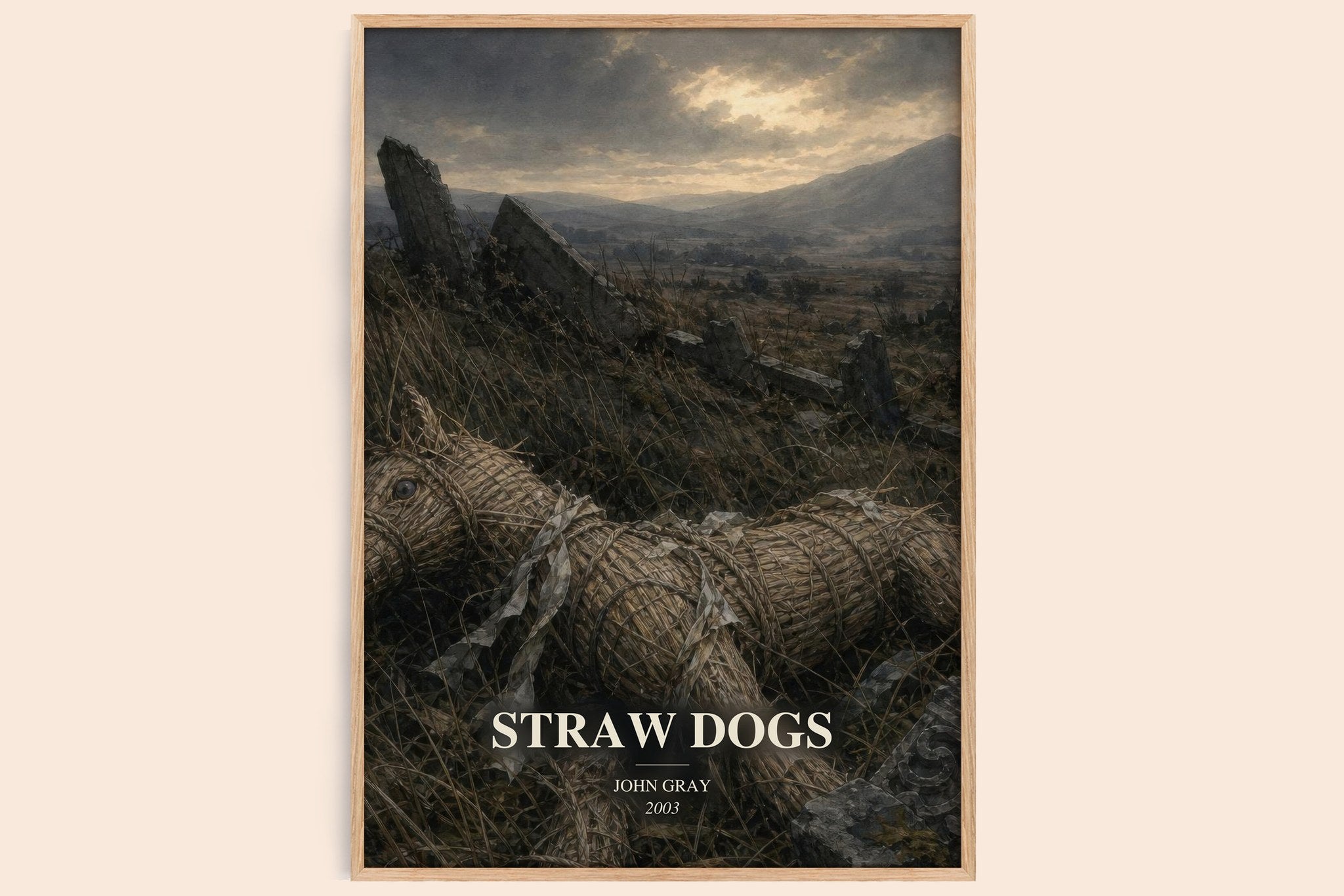 Straw Dogs Book Watercolour Illustration by John Gray