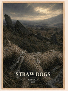 Straw Dogs watercolour book poster by John Gray – framed literary art print