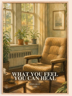 What You Feel You Can Heal watercolour book poster by John Gray – framed literary art print
