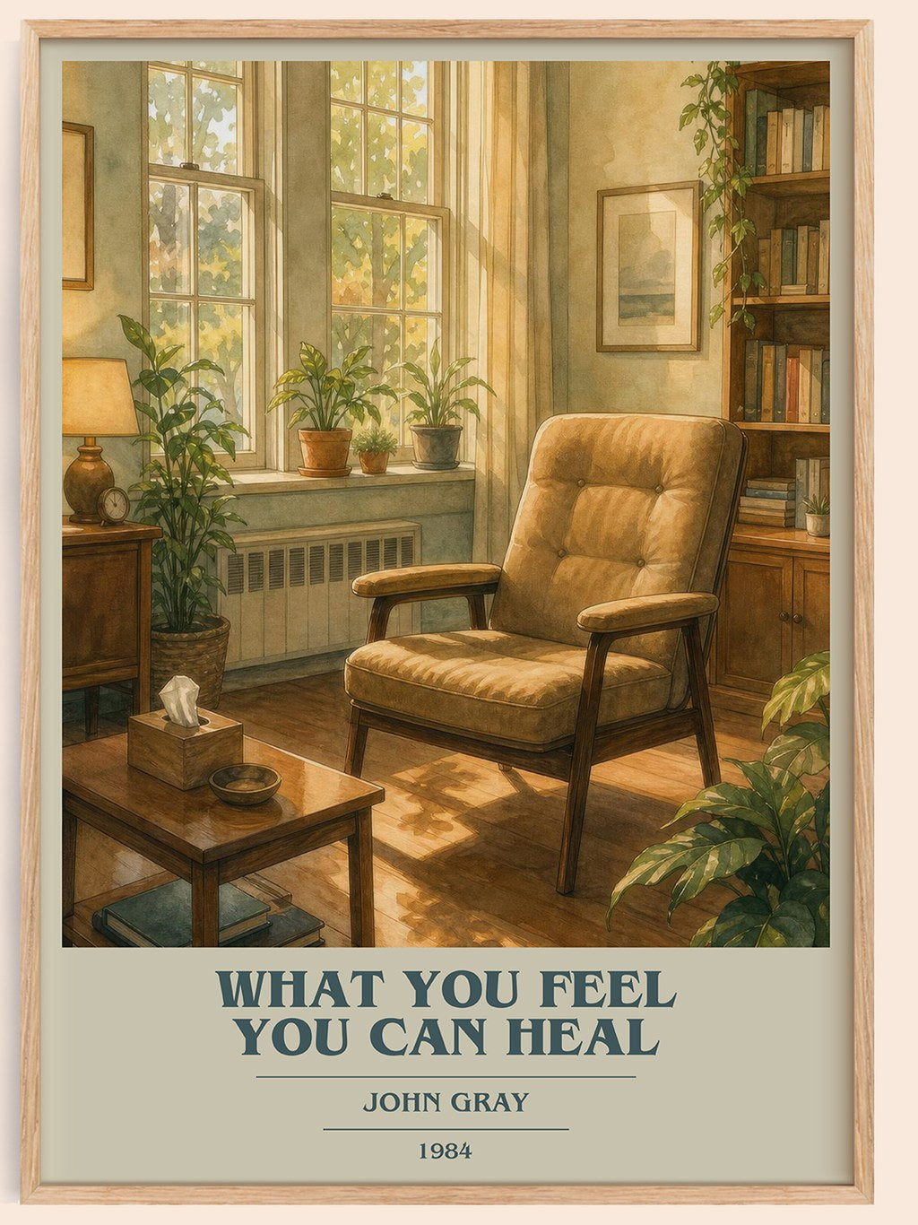 What You Feel You Can Heal book cover book poster by John Gray – framed literary art print
