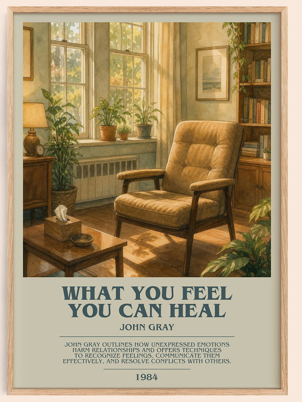 What You Feel You Can Heal bookish book poster by John Gray – framed literary art print