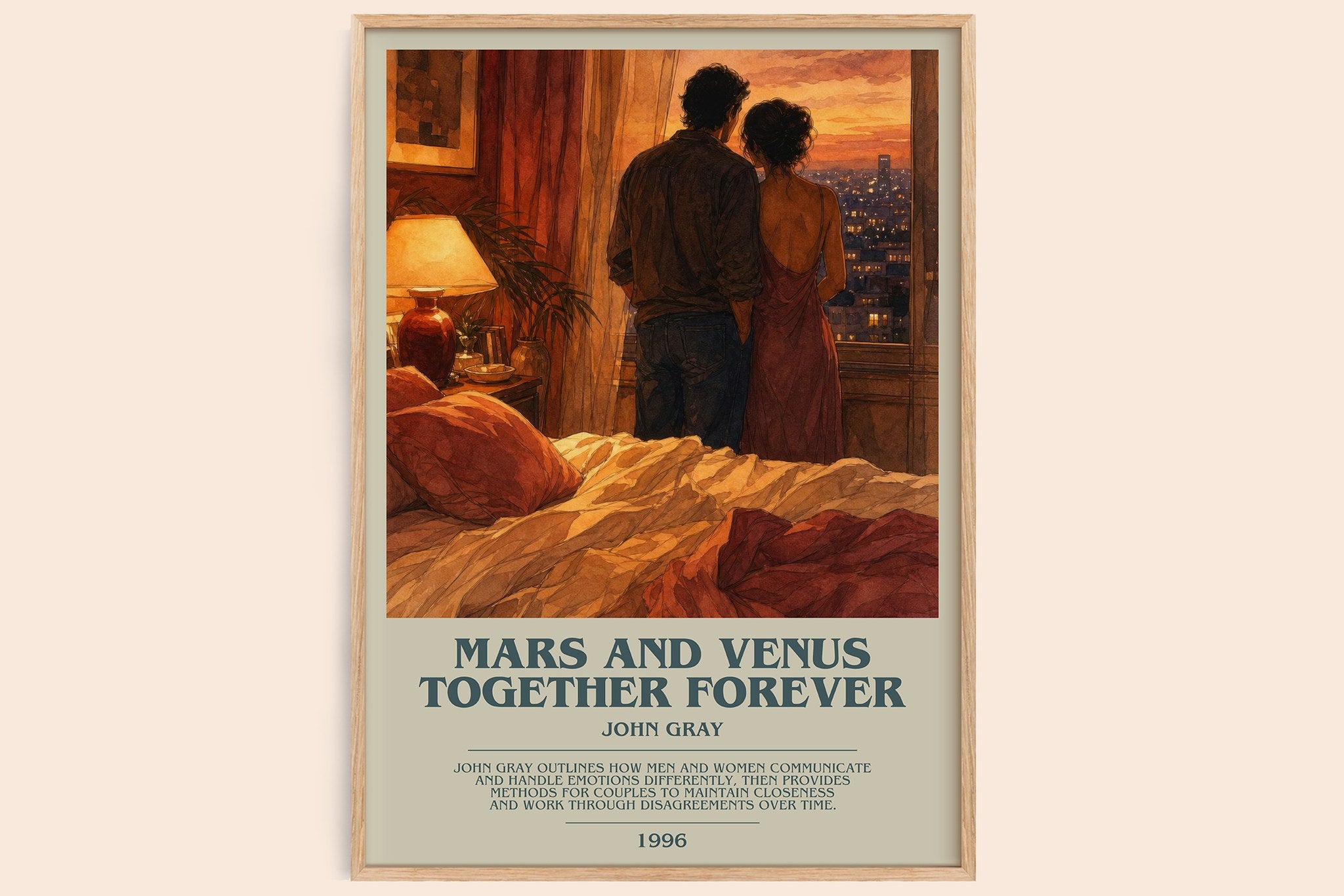 Mars and Venus Together Forever Bookish Wall Art by John Gray
