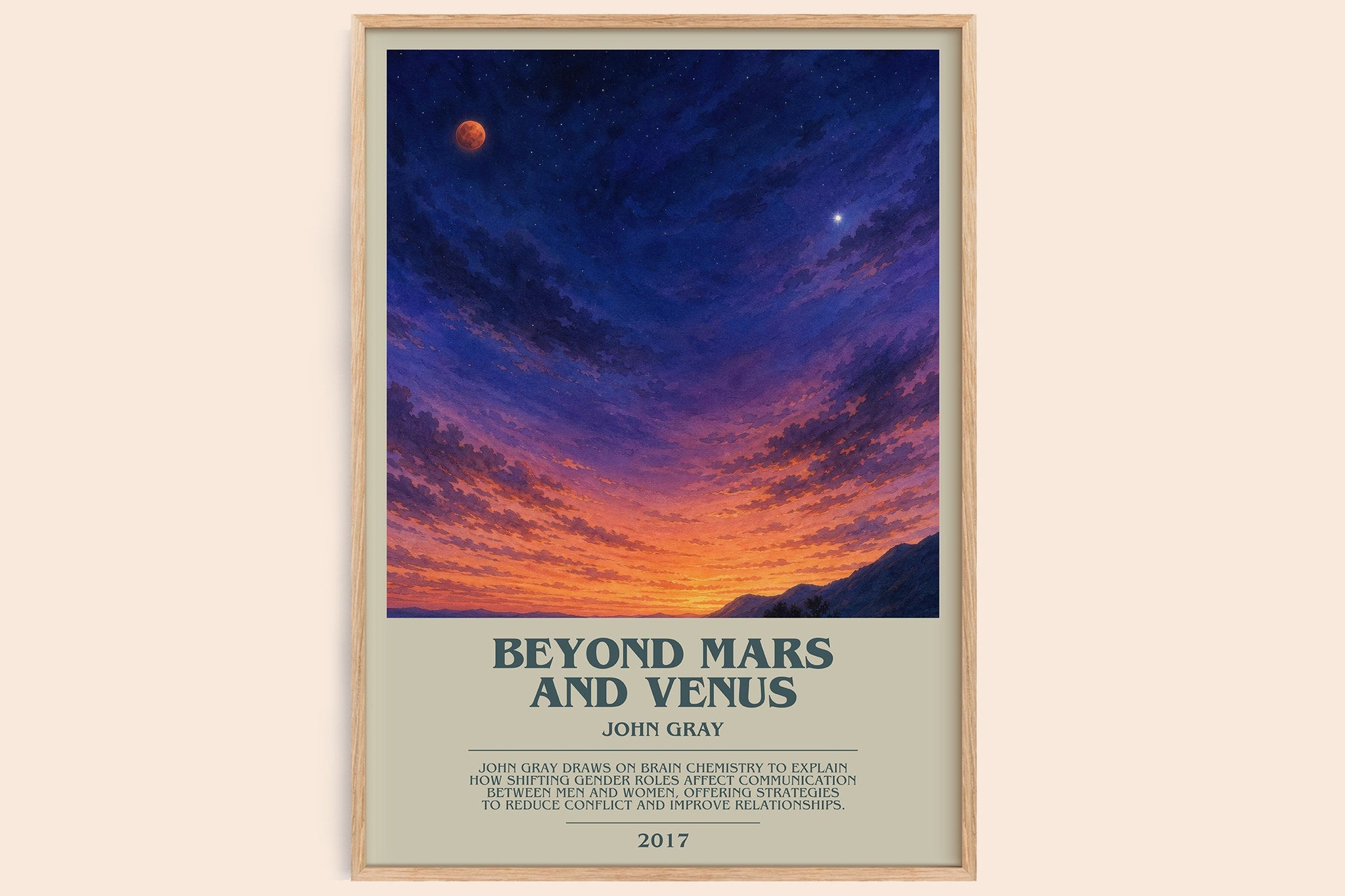Beyond Mars and Venus Bookish Wall Art by John Gray