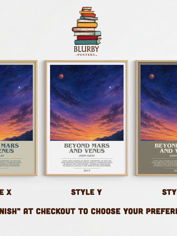 Beyond Mars and Venus bookish print in frame leaning in hallway – non fiction wall art