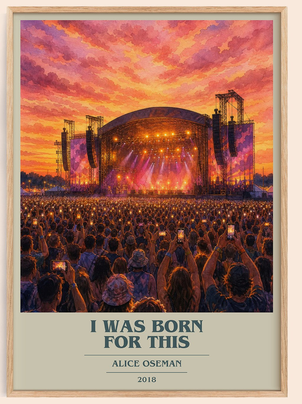 I Was Born for This book cover book poster by Alice Oseman – framed literary art print