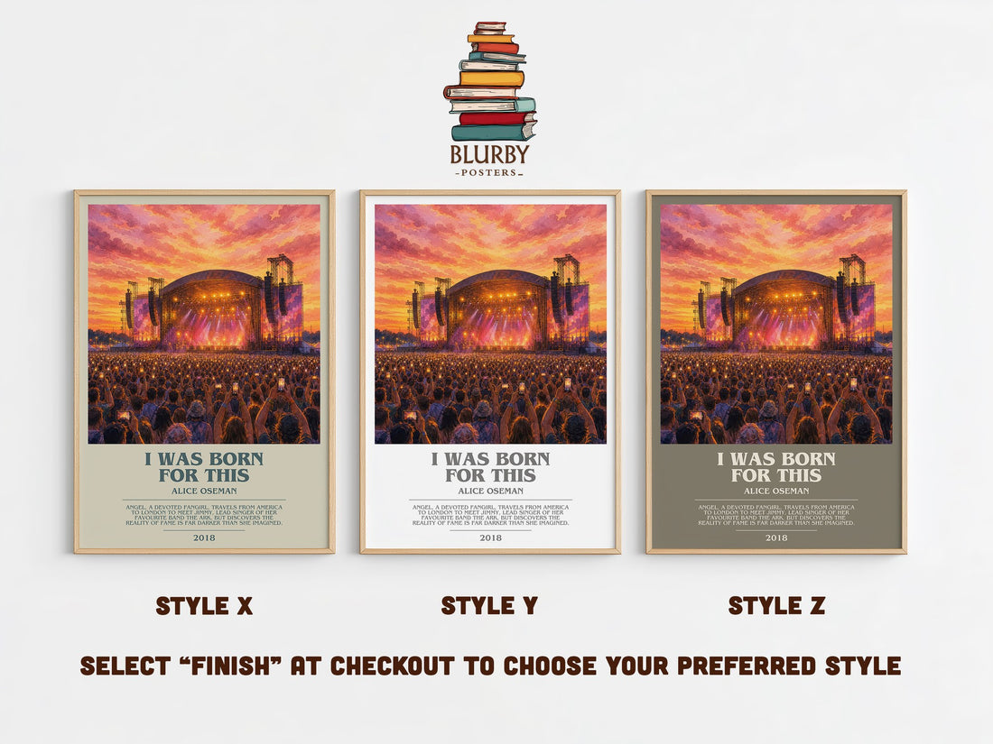 I Was Born for This bookish print in frame leaning in hallway – young adult wall art (mockup)