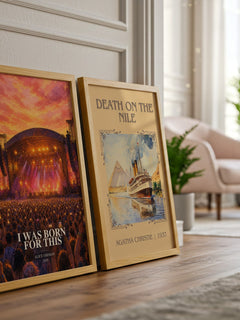 I Was Born for This watercolour print framed by window – literary home decor