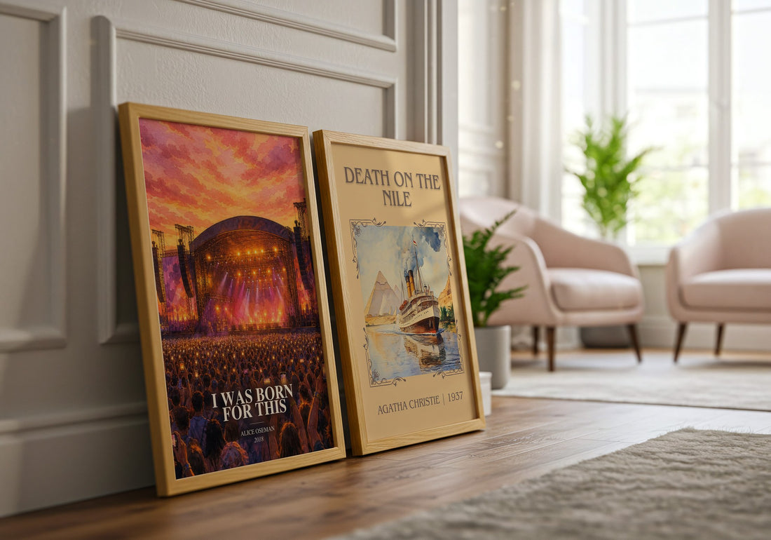 I Was Born for This watercolour print framed by window – literary home decor