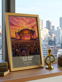 I Was Born for This book cover print framed by window – literary home decor