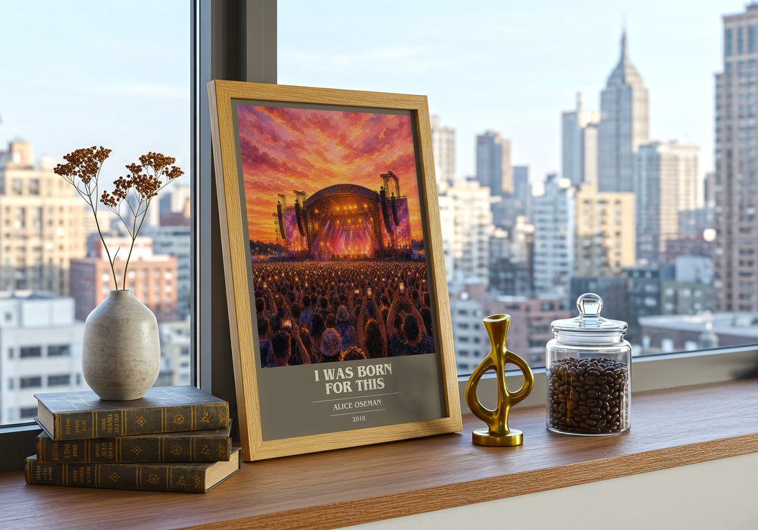 I Was Born for This book cover print framed by window – literary home decor