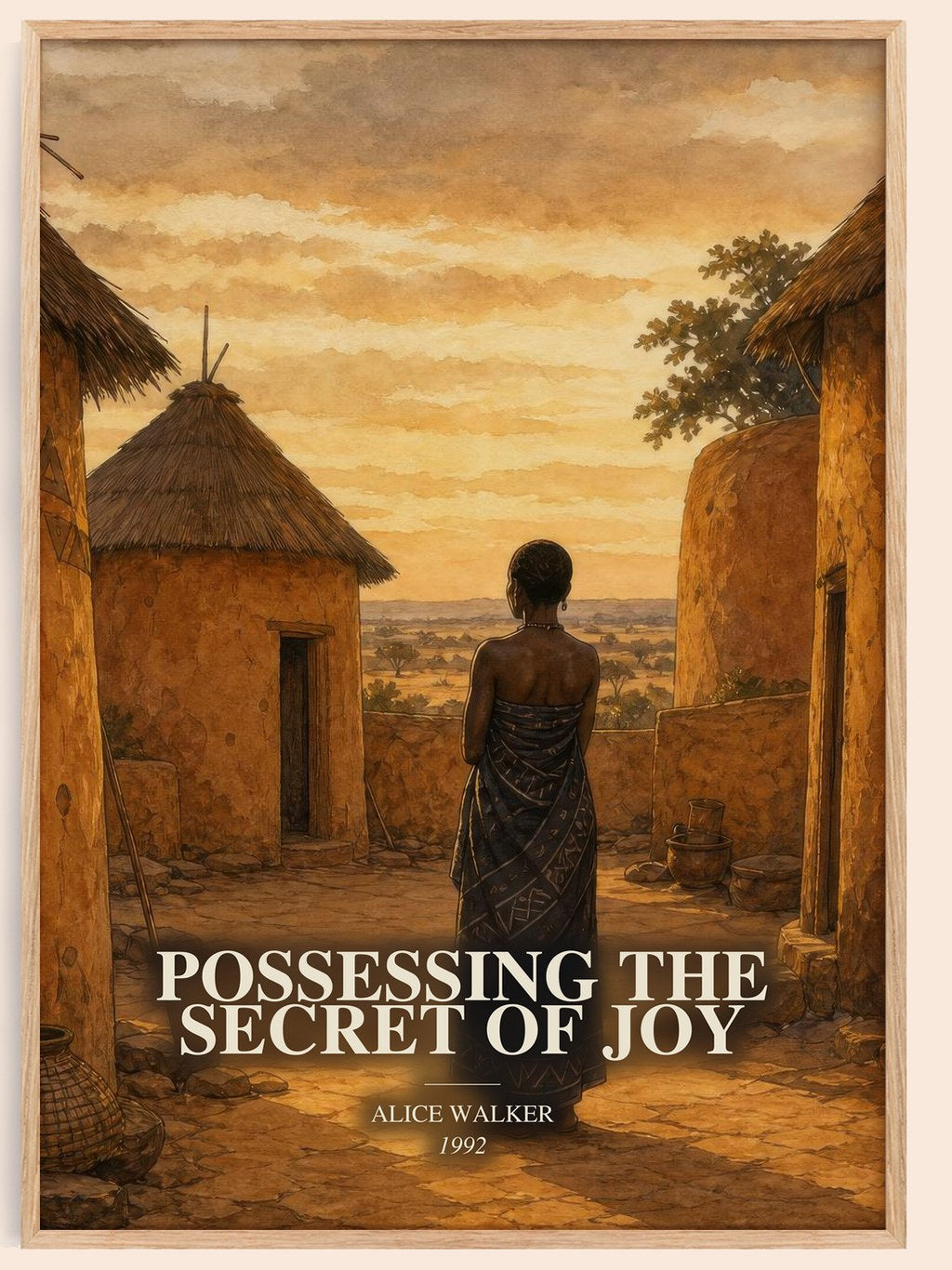 Possessing the Secret of Joy watercolour book poster by Alice Walker – framed literary art print