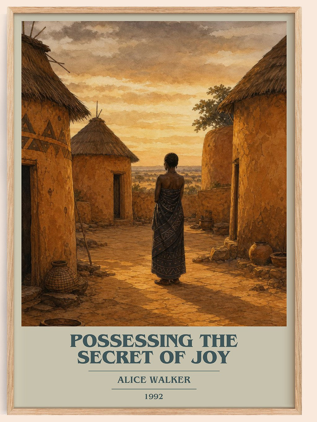 Possessing the Secret of Joy book cover book poster by Alice Walker – framed literary art print