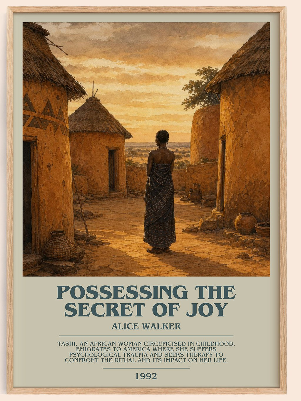 Possessing the Secret of Joy bookish book poster by Alice Walker – framed literary art print