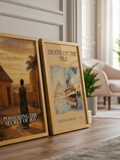 Possessing the Secret of Joy watercolour print framed by window – literary home decor
