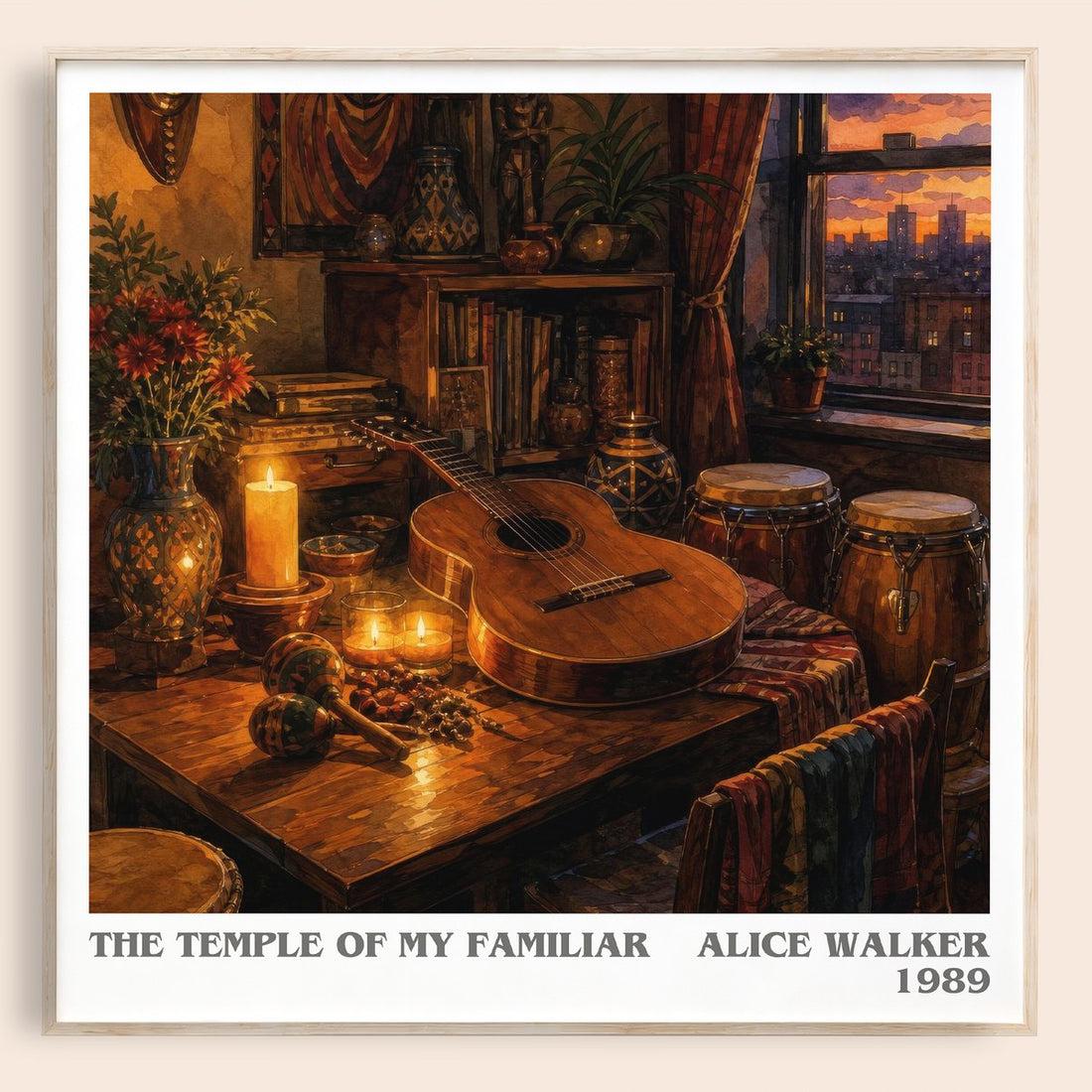 The Temple of My Familiar literary book poster by Alice Walker – framed literary art print